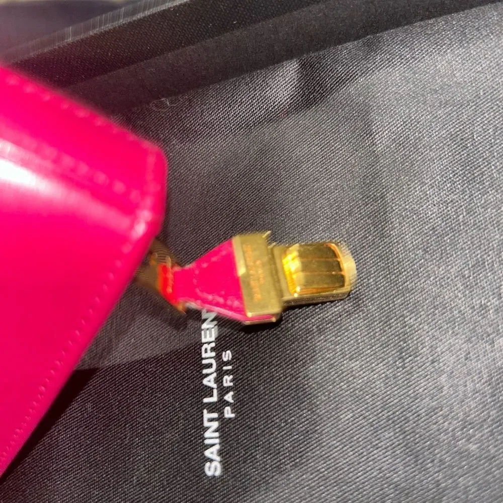 Authentic Saint Laurent Pink Zippy Wallet
